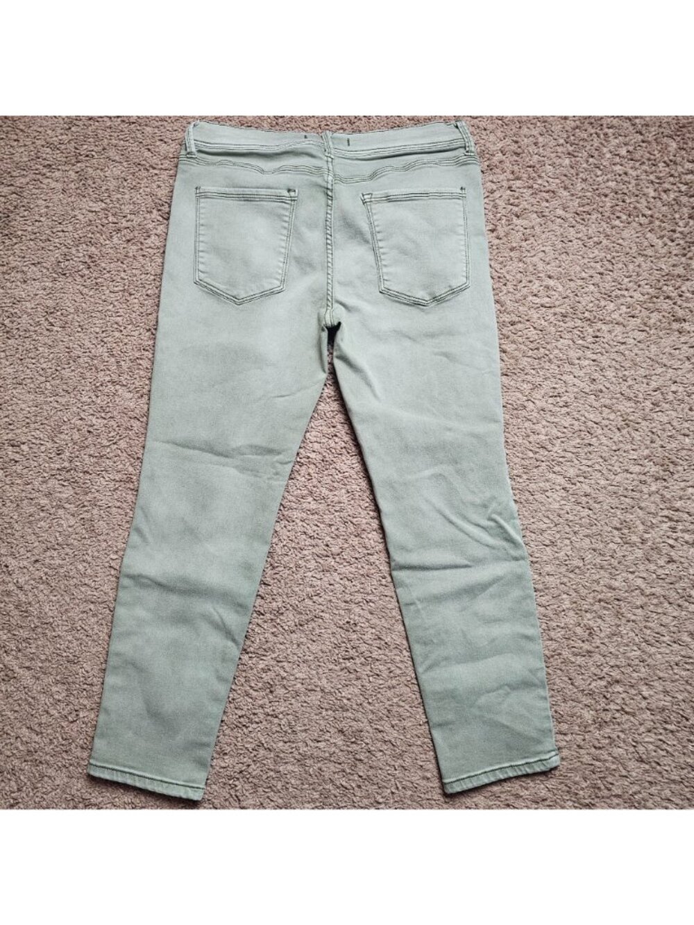 Free People Jeans Womens 30 31x25 Olive Green Slim Straight Ankle Denim Stretch - Picture 4 of 8